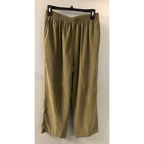 Alfred Dunner Womens Petite Soft Microsuede Green Pants Size 14P NWOT - Picture 7 of 7